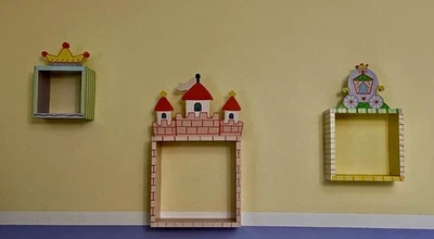 3D Princess Castle Tiara Crown Palace Carriage Wall Cube Shelves Room Decor NEW! - Image 1 of 4