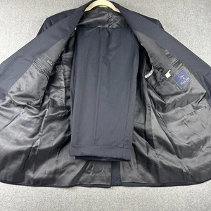 Brooks Brothers Suit Mens 42R 36W Navy Pinstripe 1818 Madison Reda Made Italy - Picture 1 of 24