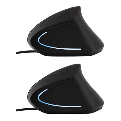  2pcs Ergonomic Optical USB Vertical Mouse Adjustable 800/ 1200/ 2000/ 3200 DPI - Image 1 of 4