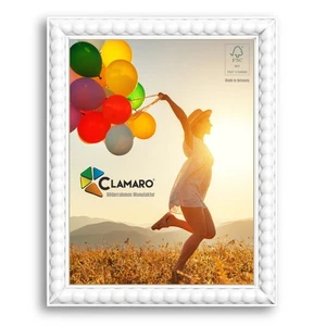 Bilderrahmen Weiss Bubble nach Maß FSC® Holz 20mm CLAMARO - Bild 1 von 8