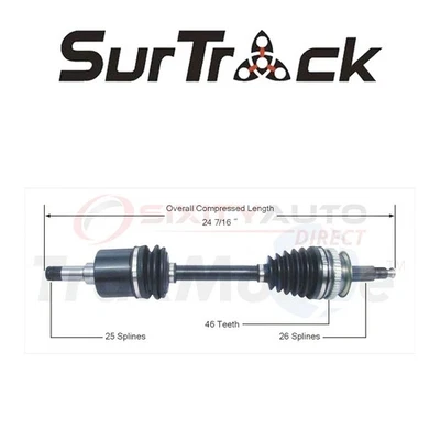 SurTrack CV Axle Shaft for 1998-1999 Chrysler Sebring 2.4L 2.5L L4 V6 - ln Foto 1 de 4