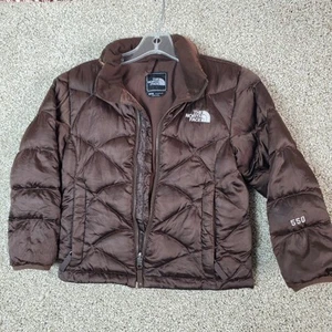 The North Face Girls Size Small 550 Goose Down Puffer Winter Jacket Brown - Picture 1 of 9
