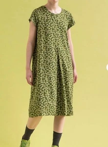 Gudrun Sjoden JANE Gr. XL Kleid A-Linie Stretch Baumwolle Taschen geblümt grün - Bild 1 von 7