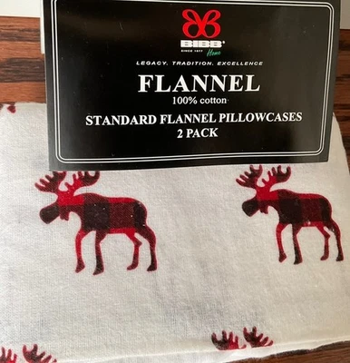 "Juego de 2 fundas de almohada de franela BIBB Home STANDARD BUFFALO CHECK 20x30"" nuevas" Foto 1 de 4