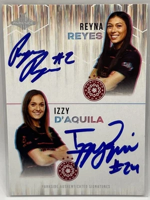 2023 PARKSIDE NWSL | SIGNATURE DUAL AUTOS | IZZY D'AQUILA and REYNA REYES /200 - Image 1 of 4