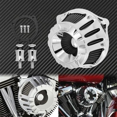 Chrome Inverted Air filter Cleaner Element Fit For Harley Dyna Softail 2000-2015 - Image 1 of 4