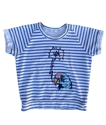 Suéter Top Paul Smith Para Mujer S/S Algodón Estampado Loro Rayas Mediano 21” X 22” Foto 1 de 4