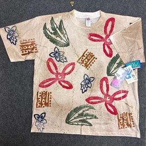 No Boundaries VTG Oversized Islander 80s T Shirt Hand Painted Art To Wear 3X - Picture 1 of 6