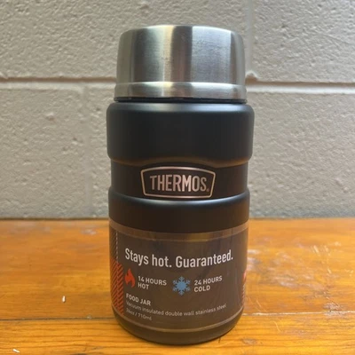 Termo de acero inoxidable King aislado al vacío tarro de comida de acero inoxidable - negro - 24 oz Foto 1 de 3