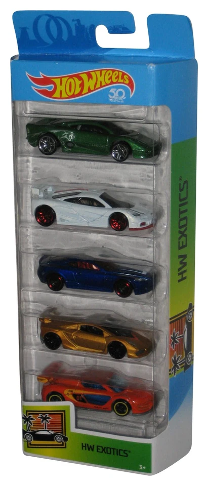 Hot Wheels HW Exotics (2017) Mattel Toy Car 5-Pack Box Set Foto 1 de 1