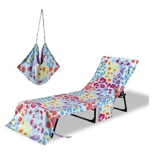 Beach Lounge Chair Towel Cover,Soft Microfiber Chaise Lounge Towel Patio Pool - Picture 1 of 8