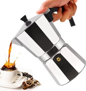 2 Cup Aluminum Moka Pot Classic Stovetop Espresso Coffee Maker 2 Cup, Silver - Picture 1 of 9