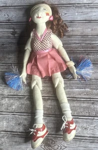 Handgefertigte Stoffpuppe Gelenkgelenke Cheerleader 20 Zoll Unikat - Bild 1 von 16