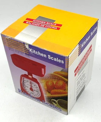 Báscula de cocina mecánica/analógica en rojo, máximo 11 libras. Foto 1 de 3
