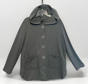 Chaqueta con Capucha Focus Casual Life Para Mujer Grande L Algodón Abotonada Grande Waffle Gris - Imagen 1 de 10