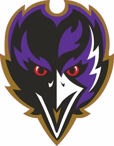 Ravens Front Face Full Size Football Helmet Decals - Picture 1 of 2