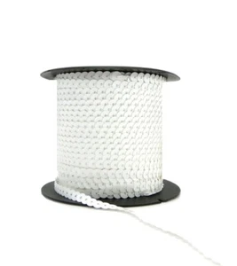 White 6mm Sequin Trimming String Flat Round Costume Craft (1/3/5/10/90M) - Picture 1 of 1