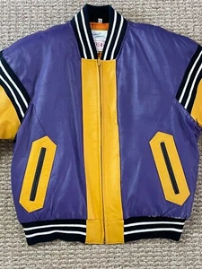 VINTAGE 90's MICHAEL HOBAN BASKETBALL WHEREMI LEATHER JACKET M - Picture 1 of 14