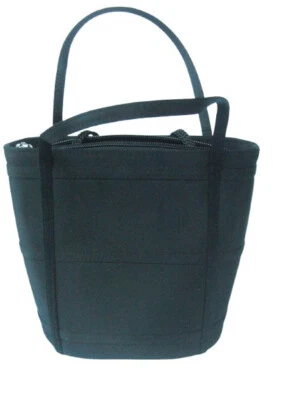 Carlo Fellini Satin Black Evening Bag - Image 1 of 4