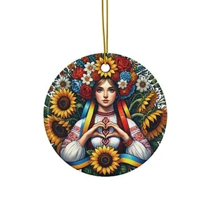 Ukrainische Volkskunst Keramik Ornament, Sonnenblumen & Trachtendeko - Bild 1 von 4