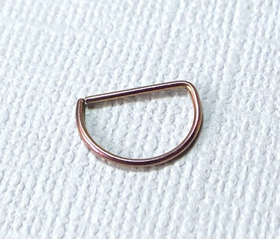 D-Shaped Titanium 20g Cartilage Rook Daith Helix Tragus Septum Nose Hoop Ring - Изображение 1 из 3