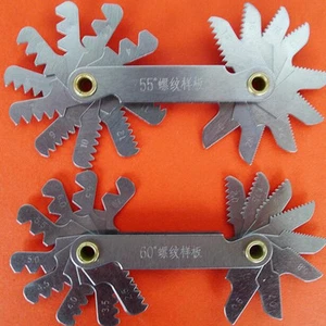 1pc 55° Whitworth + 1pc 60° Metric screw Thread pitch Measure Gage - Picture 1 of 2