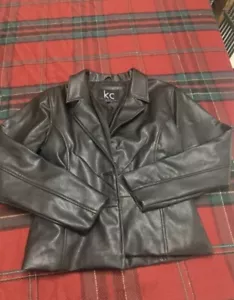 Women’s Jacket Size Small Black KC Collections Button Up Front - Picture 1 of 3