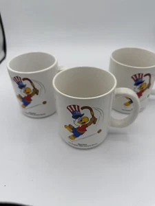 3 Vintage 1984 Los Angeles Olympics Sam the Olympic Eagle Coffee Cup Hockey 4” - Picture 1 of 14