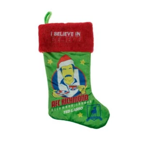 Ted Lasso "Believe" Velour Christmas Stocking, Polyester, Green, Red 20 inch - Picture 1 of 3