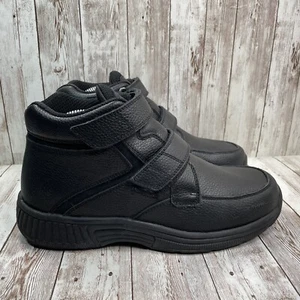 Orthofeet 581 Glacier Gorge Black Leather Hook & Loop Boots Mens Size 7 D Medium - Picture 1 of 12