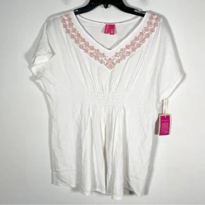 Lilly Pulitzer Target Girl’s Size Extra Large XL (14/16) Embroidered Rayon Top - Picture 1 of 8