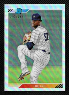 LUIS GIL 2020 Bowman Heritage Chrome REFRACTOR #/199 ⭐ New York Yankees MINT - Image 1 of 2