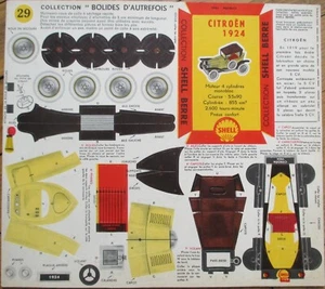 Shell Oil Advertising 1950s Paper Doll Toy Car, 1924 Citroen - Picture 1 of 1