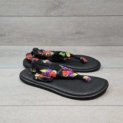 Sandalias planas Sanuk florales de yoga talla 8 Foto 1 de 4