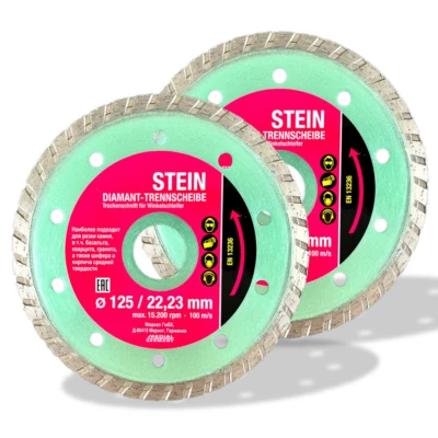 2x Diamanttrennscheibe G-STONE Turbo Trockenschnitt Stein, Beton, Granit Ø 125mm - Bild 1 von 4