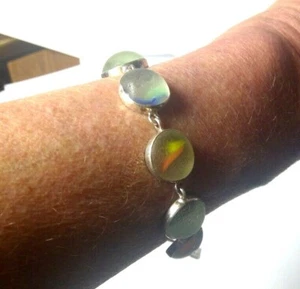 Bracciale Marmo Argento Sterling Riutilizzato Unico Affettato Metà 7,5" Ret. 132€ - Foto 1 di 7