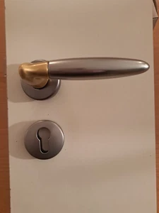  Hoppe Wechselgarnitur Athinai PZ Messing, matt Stahl, neu 5 Stück vorhanden - Bild 1 von 3