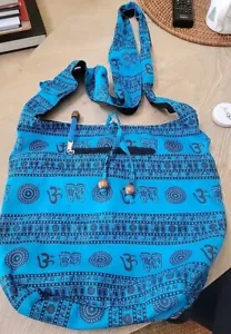 Tribe Azure große Umhängetasche Hobo Hippie blau türkis Reißverschlusstaschen - Bild 1 von 17