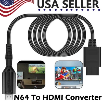 N64 To HDMI Converter Adapter HD Link Cable for N64/GameCube/SNES Nintendo 64 US - Image 1 of 4