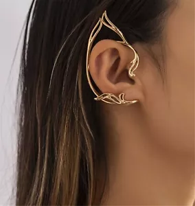 Halloween Metal Fantasy Fairy Elf Pointed Ear Cuff Hook On Tip Earring One Side - Picture 1 of 25