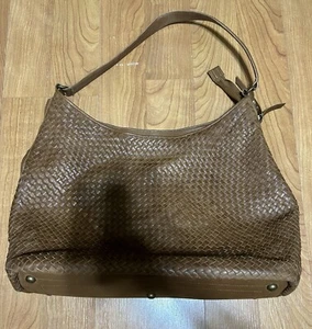Große Schultertasche Platania geflochten hellbraun Leder Made in Italy Reißverschluss - Bild 1 von 11