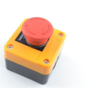 1Pc Emergency Stop Push Button Box 10A 66x66x81mm Red Sign Switch Waterproof