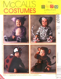 Disfraces de Dama Insecto, Mono, Koala, Dalmation Niño Patrón McCalls 8897 Talla 2 - Imagen 1 de 2