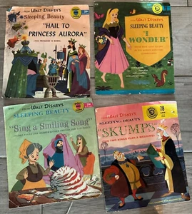 4 Vintage Walt Disney's Sleeping Beauty 1958/59 Record Sleeves + 2 records 78rpm - Picture 1 of 2