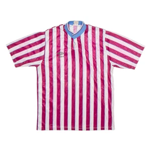UMBRO 80s Football Jersey Template Mens T-Shirt Pink Collared M - Picture 1 of 6