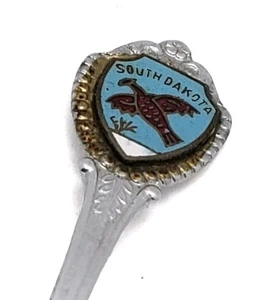 Souvenir Travel Spoon South Dakota Ring Neck Pheasant Vintage Bird - Picture 1 of 8