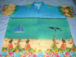 Camisa Happy Bay Para Hombres Hawaiana SS Talla 4XL Tiki Hula Niñas - Imagen 1 de 11