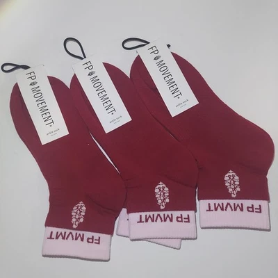 FREE PEOPLE MOVEMENT 3 Pair Red & Pink SPORT SOCKS $54 - Image 1 of 4