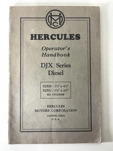 Hercules Serie DJX Diesel Operator’s Handbook Mayo 1937 - ¡ENVÍO CON SEGUIMIENTO GRATUITO! - Imagen 1 de 4