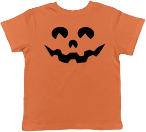 Toddler Cartoon Eyes Pumpkin Face Funny Fall Halloween Spooky T shirt - Picture 1 of 6
